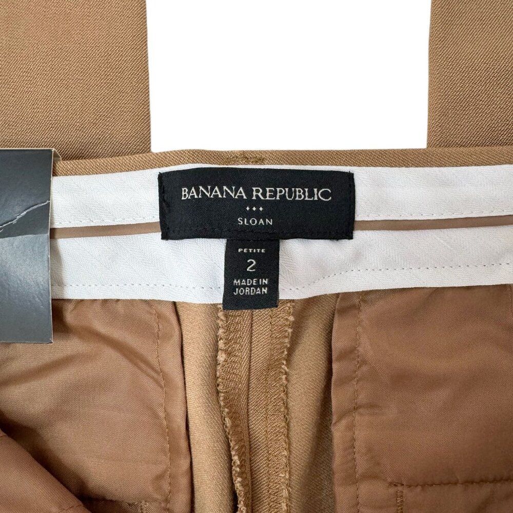 Banana Republic Sloan Dark Camel Slim Ankle Pant 2P NWT - Picture 5 of 10